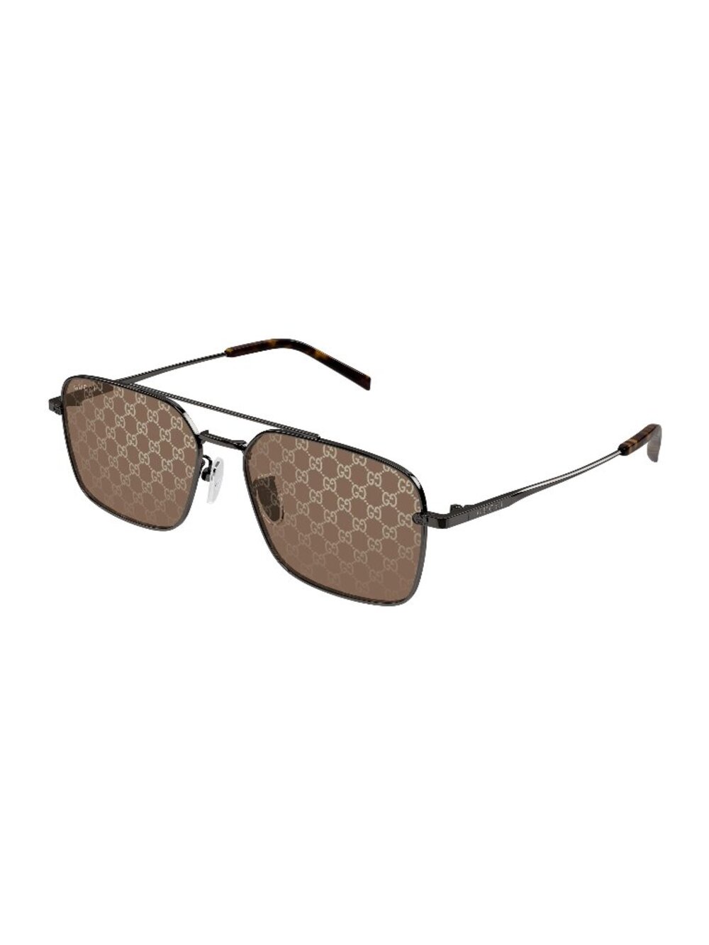 New Gucci Men's Sunglasses Grey Brown Lens Metal Frame GG1957SA 005 58